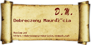 Debreczeny Maurícia névjegykártya
